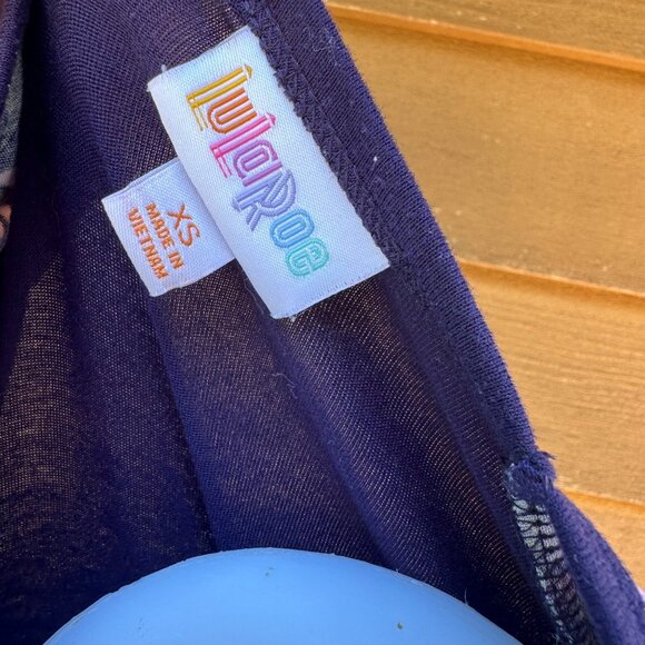 Lularoe Halloween Print Baseball Tee Blue 3/4 Sleeve Shirt Size XS - Picture 3 of 8